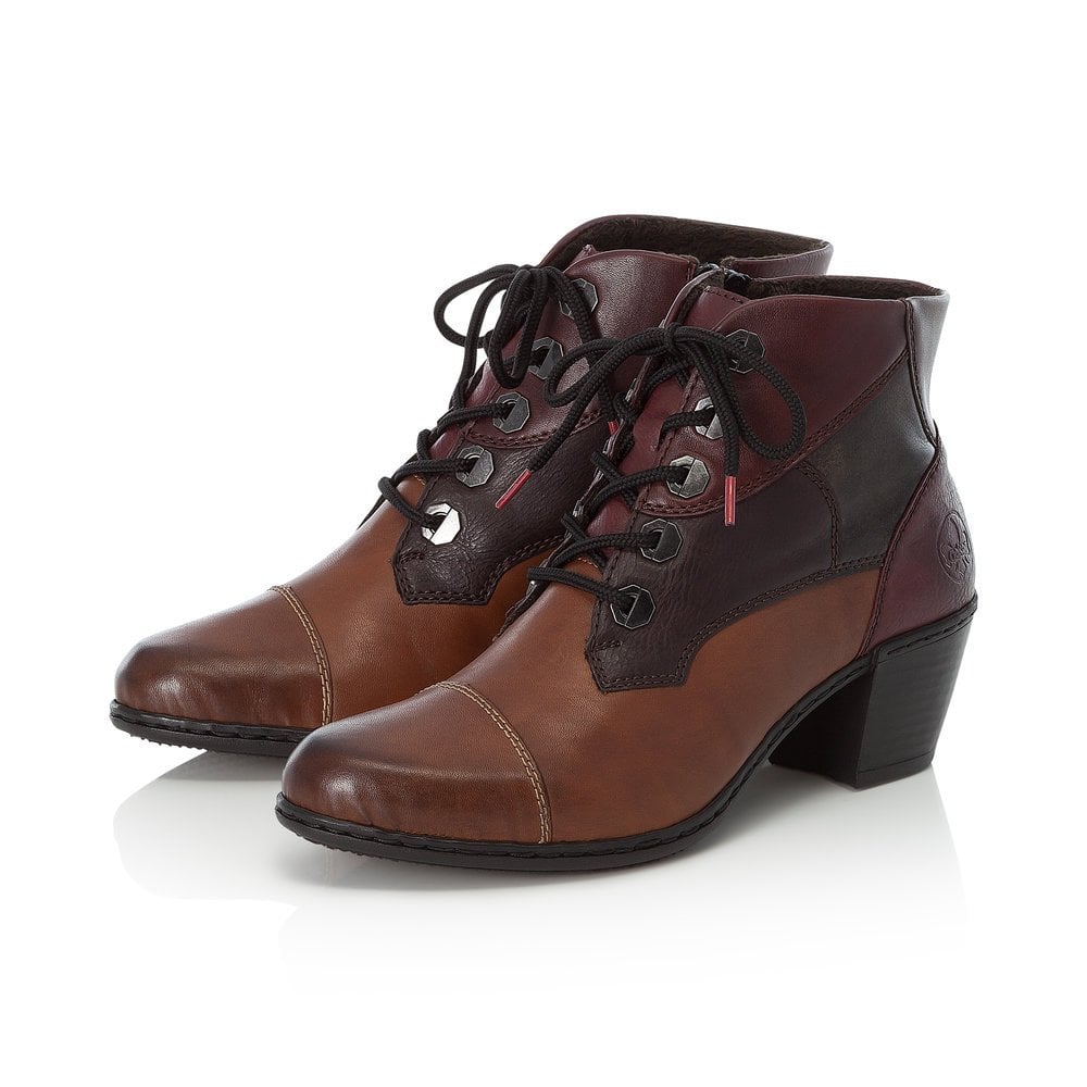 Rieker Ladies Brown Leather Heel Boots Y2133-24