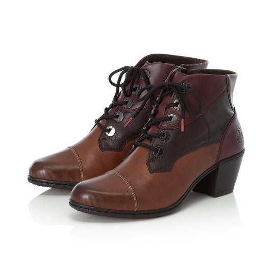 Rieker Ladies Brown Leather Heel Boots Y2133-24