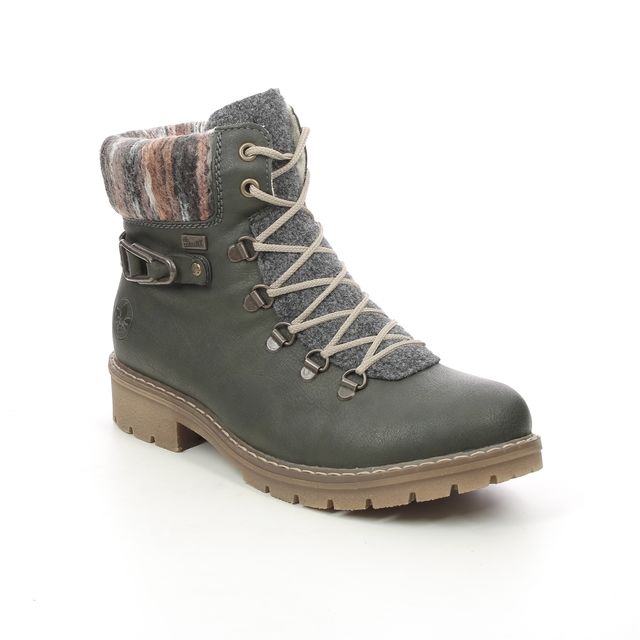 Rieker Ladies Forest Green Ankle Boots Y9131-54
