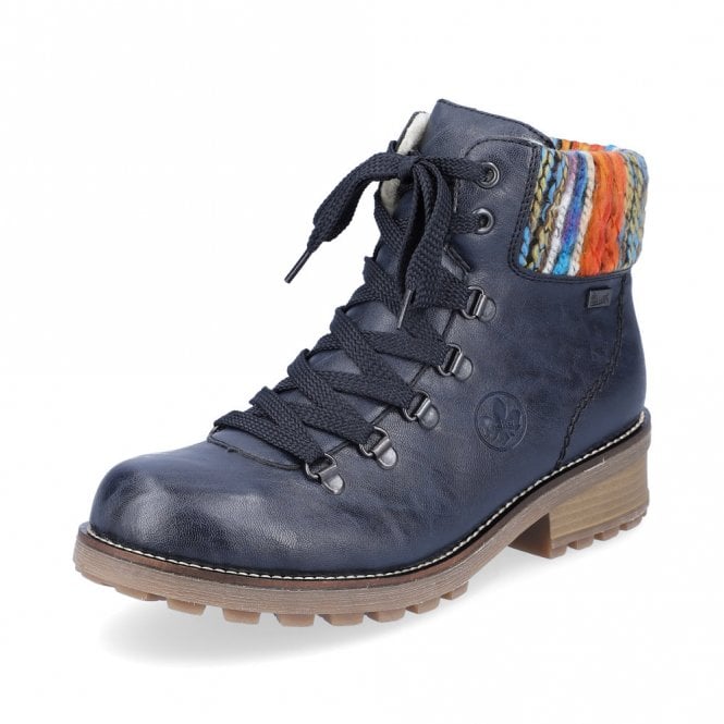 Rieker Ladies Z0445-14 Blue Ankle Boot