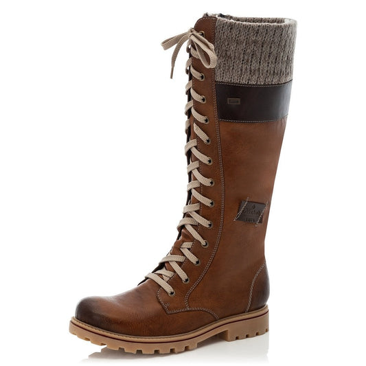 Rieker Ladies Brown Combi Long Boots Z1442-24