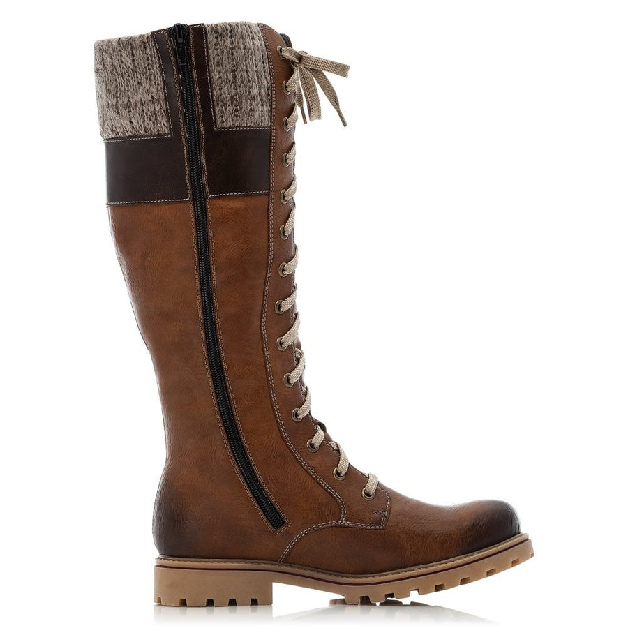 Rieker Ladies Brown Combi Long Boots Z1442-24