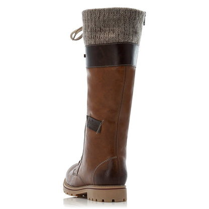 Rieker Ladies Brown Combi Long Boots Z1442-24