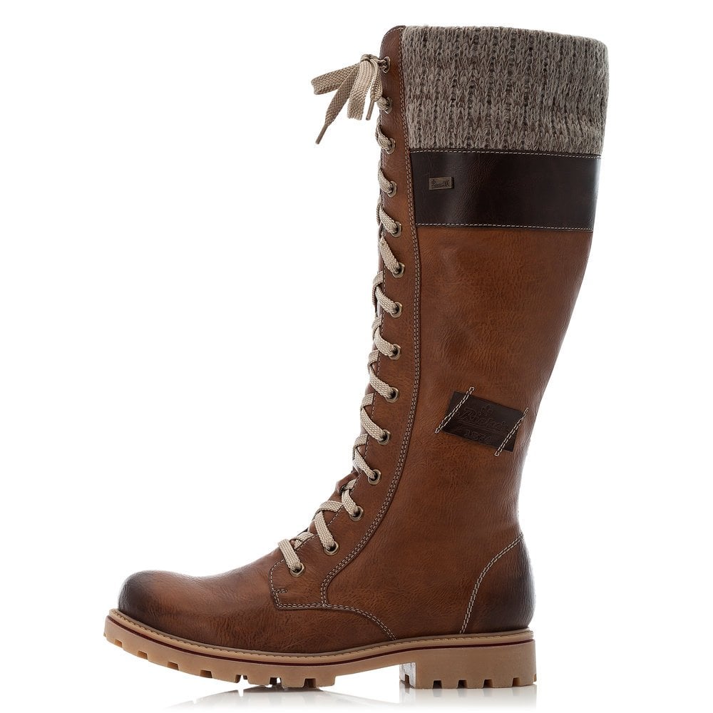 Rieker Ladies Brown Combi Long Boots Z1442-24