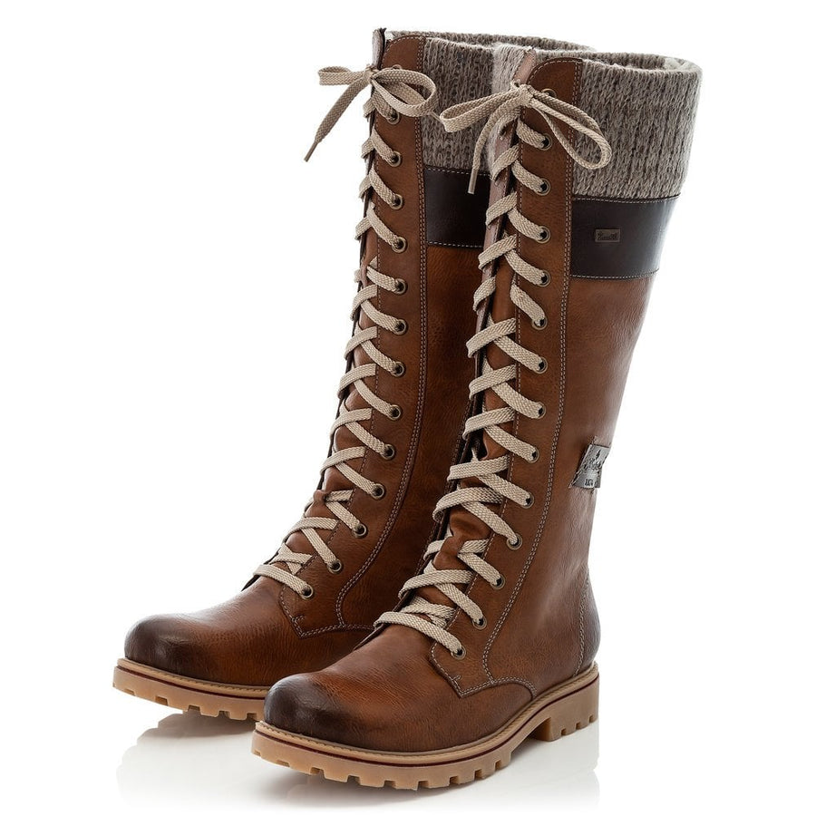 Rieker Ladies Brown Combi Long Boots Z1442-24