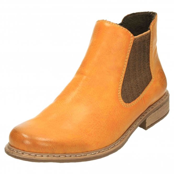 Rieker Ladies Mustard Yellow Chelsesa Boots Z4994-68