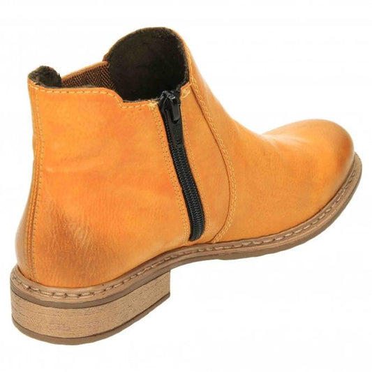 Rieker Ladies Mustard Yellow Chelsesa Boots Z4994-68