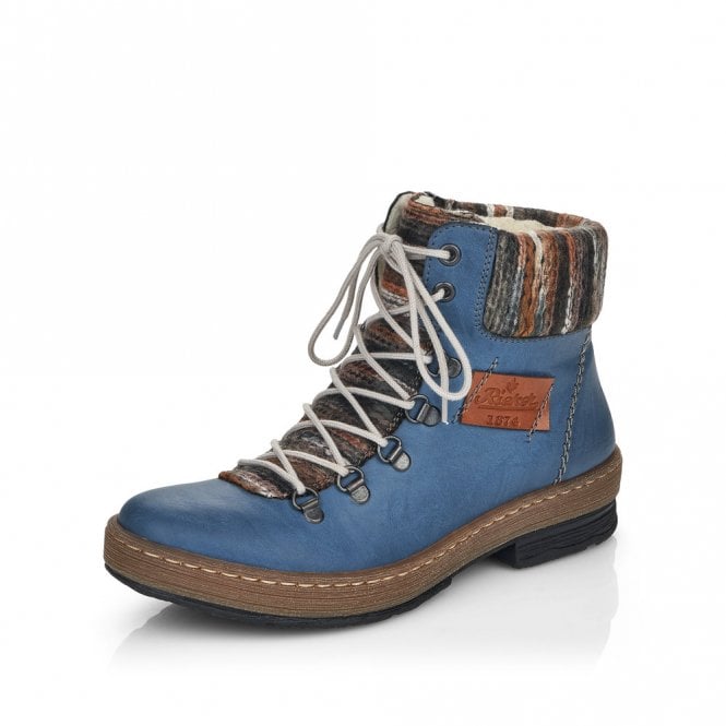 Rieker Ladies Blue Ankle Boots Z6743-14
