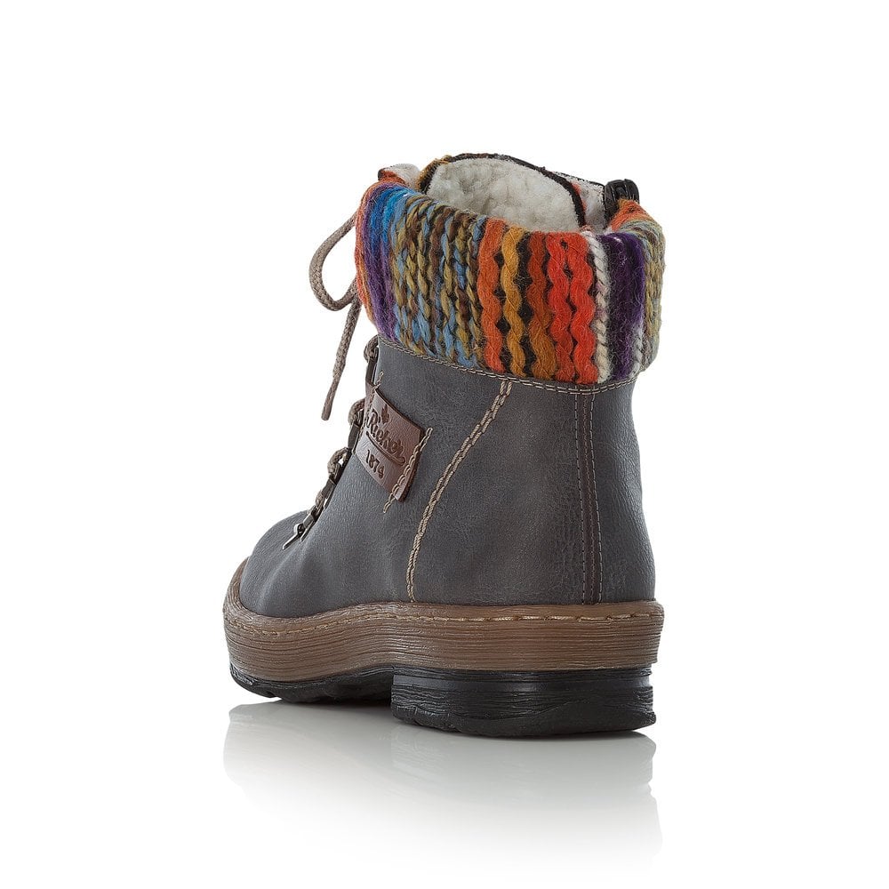Rieker Ladies Grey Combi Boots Z6743-45