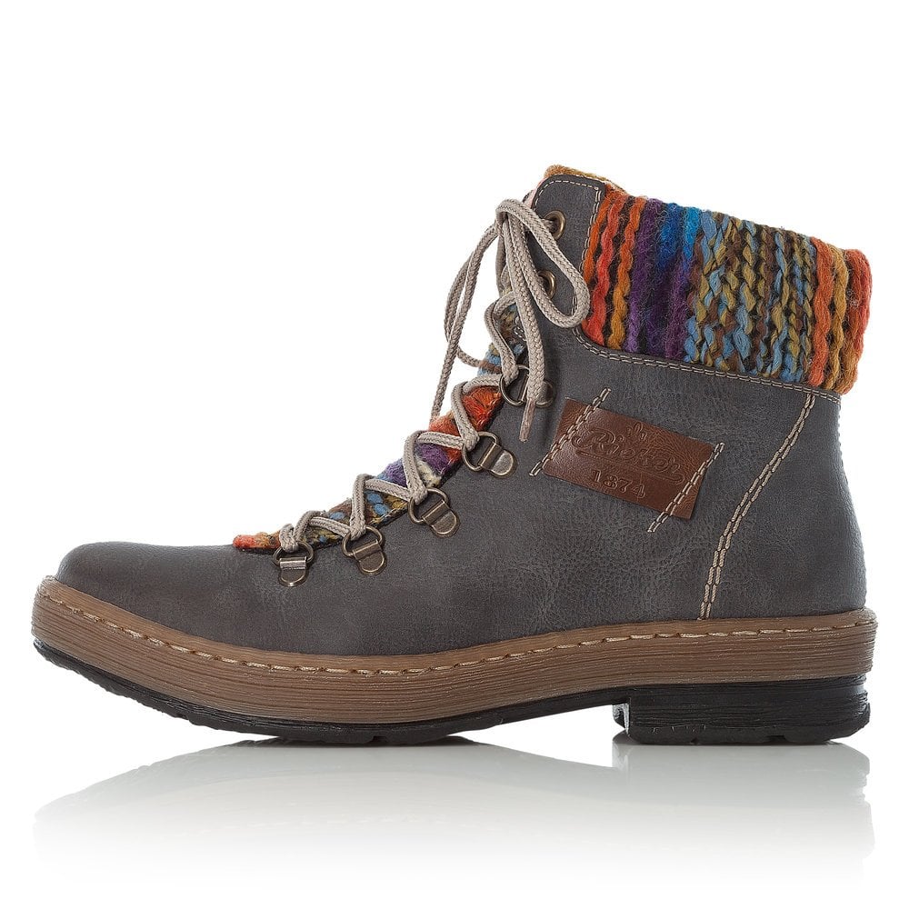 Rieker Ladies Grey Combi Boots Z6743-45