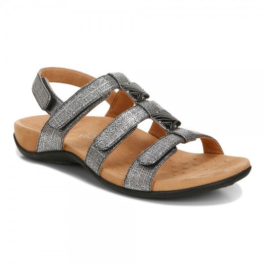 Vionic 10924S1001 Ladies Amber Black Met Linen