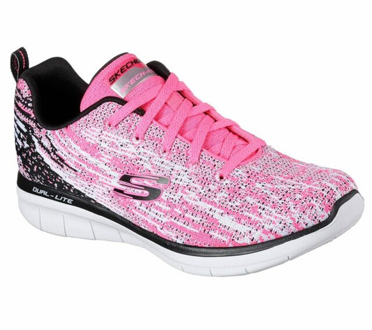 Skechers Ladies Synergy Light Gray/Hot Pink Black