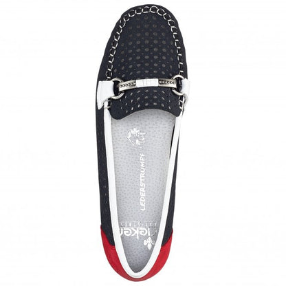 Rieker 40065-14 Ladies Loafer Blue Combi