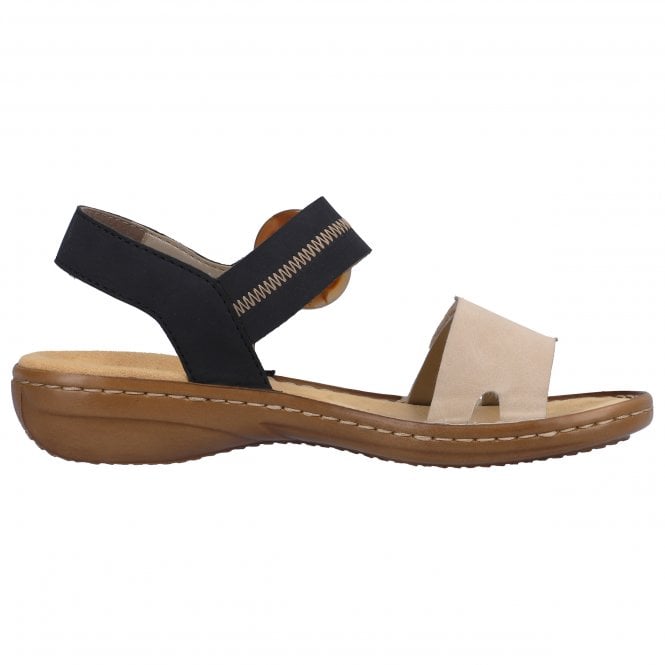 Rieker 608Z3-62 Ladies Velcro Strap Brown/Navy