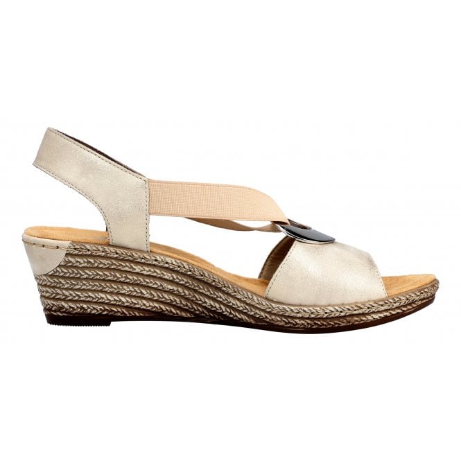 Rieker 624H6-60 Ladies Muschel Wedge Sandal