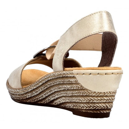 Rieker 624H6-60 Ladies Muschel Wedge Sandal