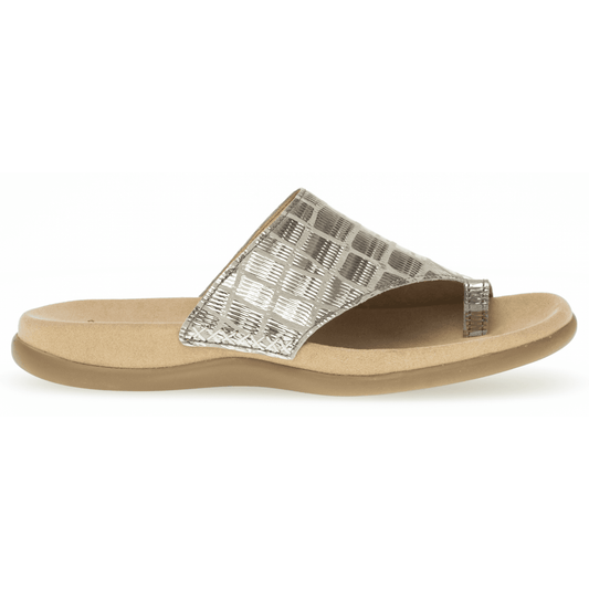 Gabor Ladies Lanzarote Metallic Toe Post Sandals 23.700.48