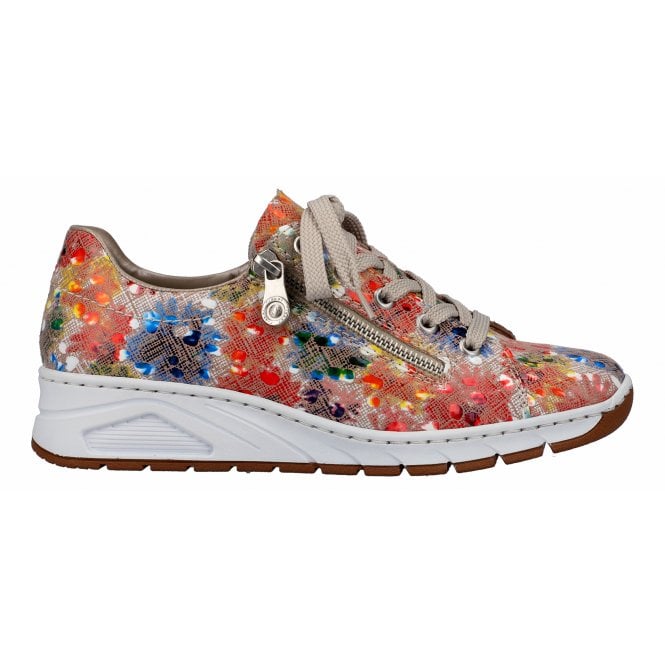 Rieker N3302-91  Lace And Side Zip Multi shoes Ladies