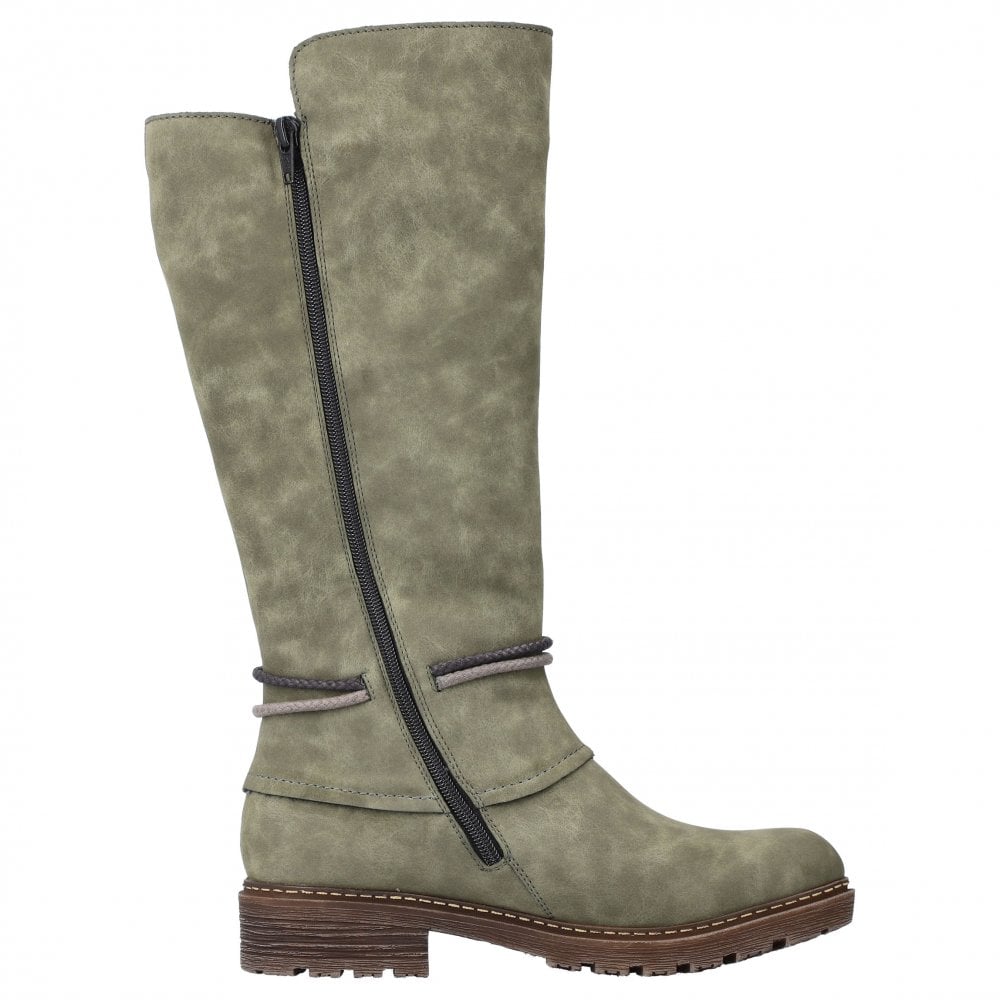 Rieker Z4774-54 Ladies Green Knee Length Boot