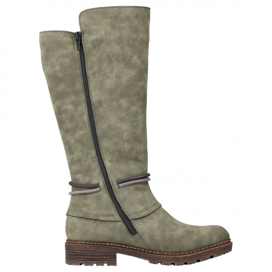 Rieker Z4774-54 Ladies Green Knee Length Boot