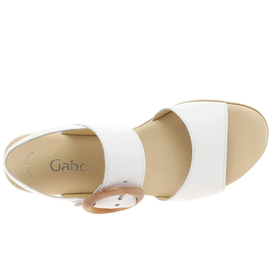 Gabor Ladies Yeo White Sandals 24.645.21